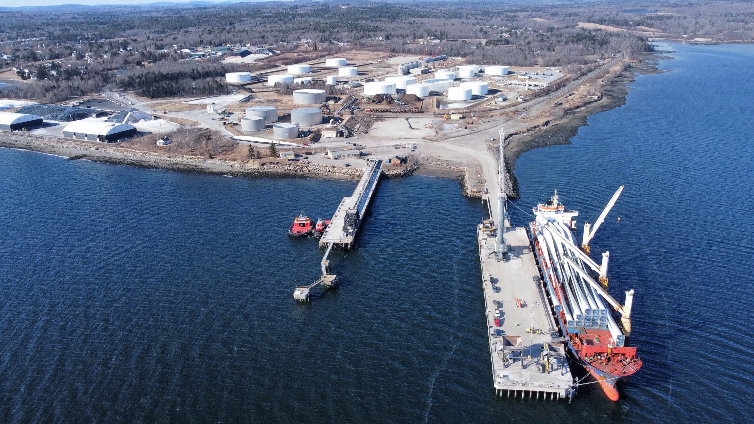 Searsport, ME Offloading Windmill Components at Sprague's Searsport Terminal